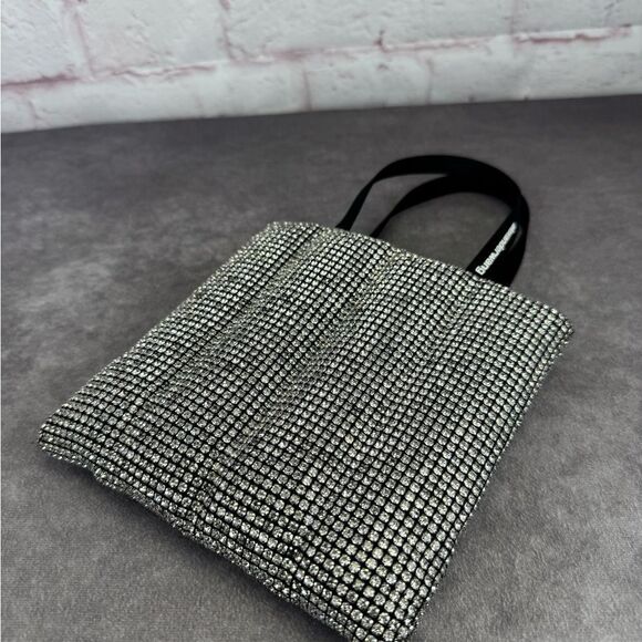 Alexander Wang Mesh Quilted Heiress Black Rhinestone Mini Tote Bag - Picture 9 of 13